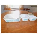 SMALL PYREX CASSEROLE/FRIDGE CONTAINERS