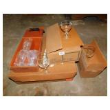 TUMBLERS, LIBBY 4 NEW; SHERBETS 6 SILVER RIM; 8