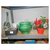 MCCOY PLANTER; CANDLE HOLDERS; BOWL; FLORAL