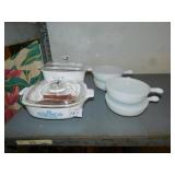 CORNING WARE MINI CASSEROLE DISHES, ETC.