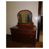 DRESSER WITH MIRROR VINTAGE, 35" H X 45" W X 20"