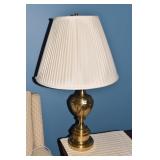 STIFEL ANTIQUE FINISH LAMP W/ PLEATED SHADE 31" H