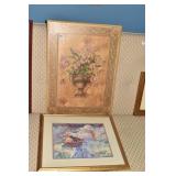 PRINT W/ PUPPIES AND FLOWERS ON BOARD HARTLEY