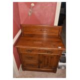 DRY SINK OAK 36" H X 31" W X 17" 3 DRAWERS 1 DOOR