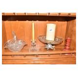 BRIDE BASKET, PEDESTAL BOWL, CANDLE