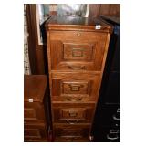 OAK 4 DRAWER FILE 51" H X 15" X 15.5" D RAISED