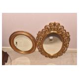 2 MIRROR GOLD FINISH - ORNATE PLASTIC 24" X 17"
