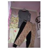 X SMALL TANK TOP, 4 ANNE TAYLOR PANTS, XS DRESS