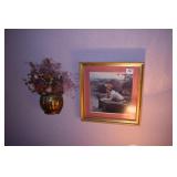 WOMAN W/ HAT LOOKING AT THE WATER 14" X 14" &