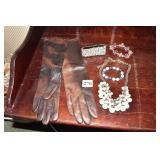 LEATHER GLOVES, BRACELETS, SILVER BRACELET