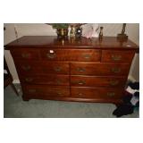 CHERRY DRESSER 36" H X 62" LONG X 20" D 9 DRAWER