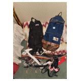 SUSPENDERS, BLANKET, BACKPACK NORTH FACE