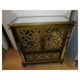 MIRRORED CABINET 2 DOORS 1 DRAWER, MIRRORED TOP
