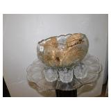 LARGE PUNCH BOWL WITH 12 CUPS AND LINER 20 LINER