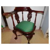 CORNER MAHOGANY CLAW AND BALL FOOT CHAIR /