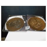 WENDELL AUGUST BRONZE TWO PLATES W/ BOXES 6"