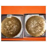 WENDELL AUGUST BRONZE TWO PLATES W/ BOXES 6"