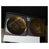 WENDELL AUGUST BRONZE TWO PLATES W/ BOXES 6"