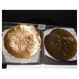 WENDELL AUGUST BRONZE TWO PLATES W/ BOXES 6"