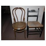 TWO ANTIQUE CHAIRS IDEAL TO PAINT