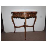 WALNUT FLAT WALL TABLE 3 LEG - 24" H X 24" W