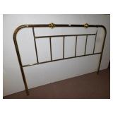 BRASS HEADBOARD, HOLLYWOOD FRAME