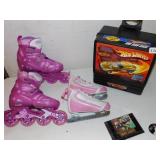 CHILDRENS ROLLER BLADES AND SKATES ETC.