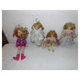 4 PORCELAIN DOLLS
