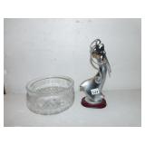 PEDESTAL BOWL SM. CHIP ON RING, COUPLE DANCING