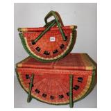 PAIR OF PICNIC BASKETS