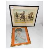 CURRIER AND IVERS NY PRINT "A RACE FOR BLOOD,