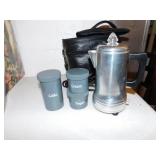 COLONY VASE W/ BOX AND COFFEE POT W/ TOTE