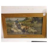 HOMEWARD BOUND SHEEP PRINT, STREET SCENE ON