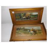 TWO HORSE PRINTS 21.5" X 10.5"