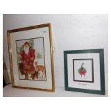 HOLIDAY PAINTINGS, SANTA 21" X 17", GOOSE 12" X