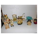 FIGURES ASSORTED, MAX HEIGHT 12", CANDLE, DISH