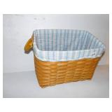 LONGABERGER BASKET W/ CLOTH AN PLASTIC LINER