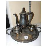 SILVERPLATE TEA SET, LID LOOSE
