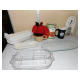 STAINED GLASS PUMPKIN, STEELER MUG, CORN DISHES,