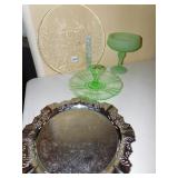 SANDWICH PLATE, COMPOTE, CHROME