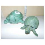 TWO TURTLES ONE MARKED DDT ON BASE