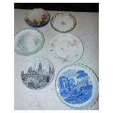 SPODE BAKING DISH, HAND PAINTED PLATES