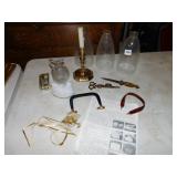 CANDLE WICK TRIMMER, LETTER OPENER, ROOSTER JAR