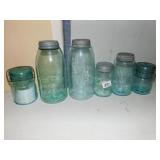 2 9" TALL BALL JARS, MASON JARS