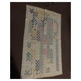 VINTAGE QUILT WITH MINOR DISCOLORING, 47" X 76"