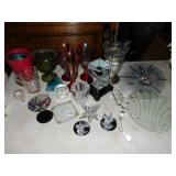 STAINED GLASS CANDLE HOLDER, GLASSES GLASS PIECES