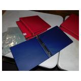 EIGHT 4" BINDERS AND 8 PLASTIC INSERTS