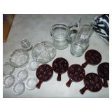 GLASS PITCHER AND OTHER GLASS ITEMS