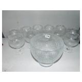 PUNCH BOWL WITH LARGE MATCHING GLASSES