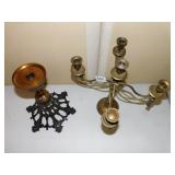 UNIQUE CANDLE HOLDERS, METAL, APPROX. 12"